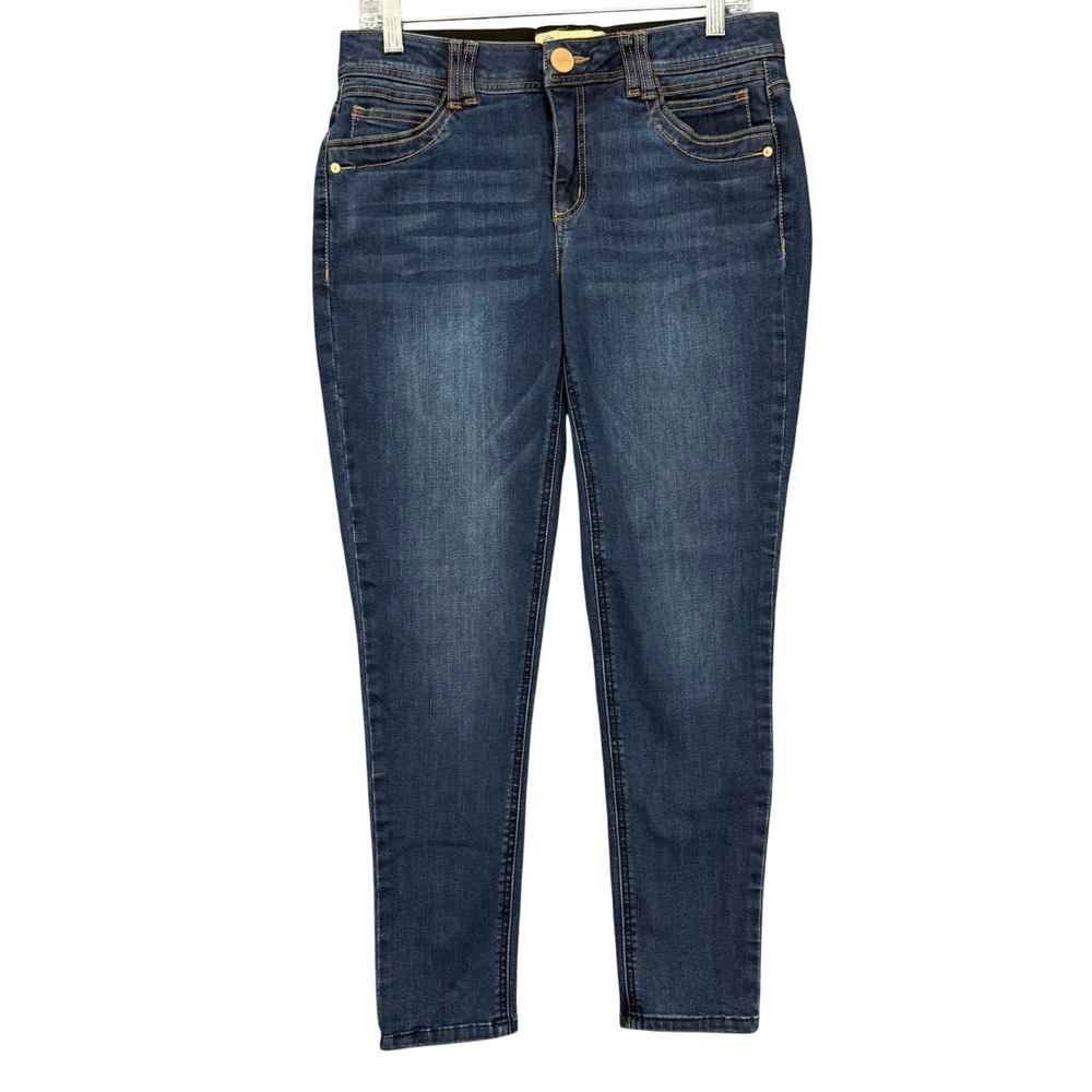 Democracy Skinny Jeans Womens 8 Blue Ab Technology Ankle Dark Wash Slimming
